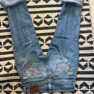 Big Star Light Blue Skinny Jeans with Embroidered Pockets